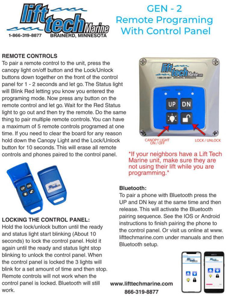 Laybrook Remote Controls Remote Programing - Lift Tech Marine