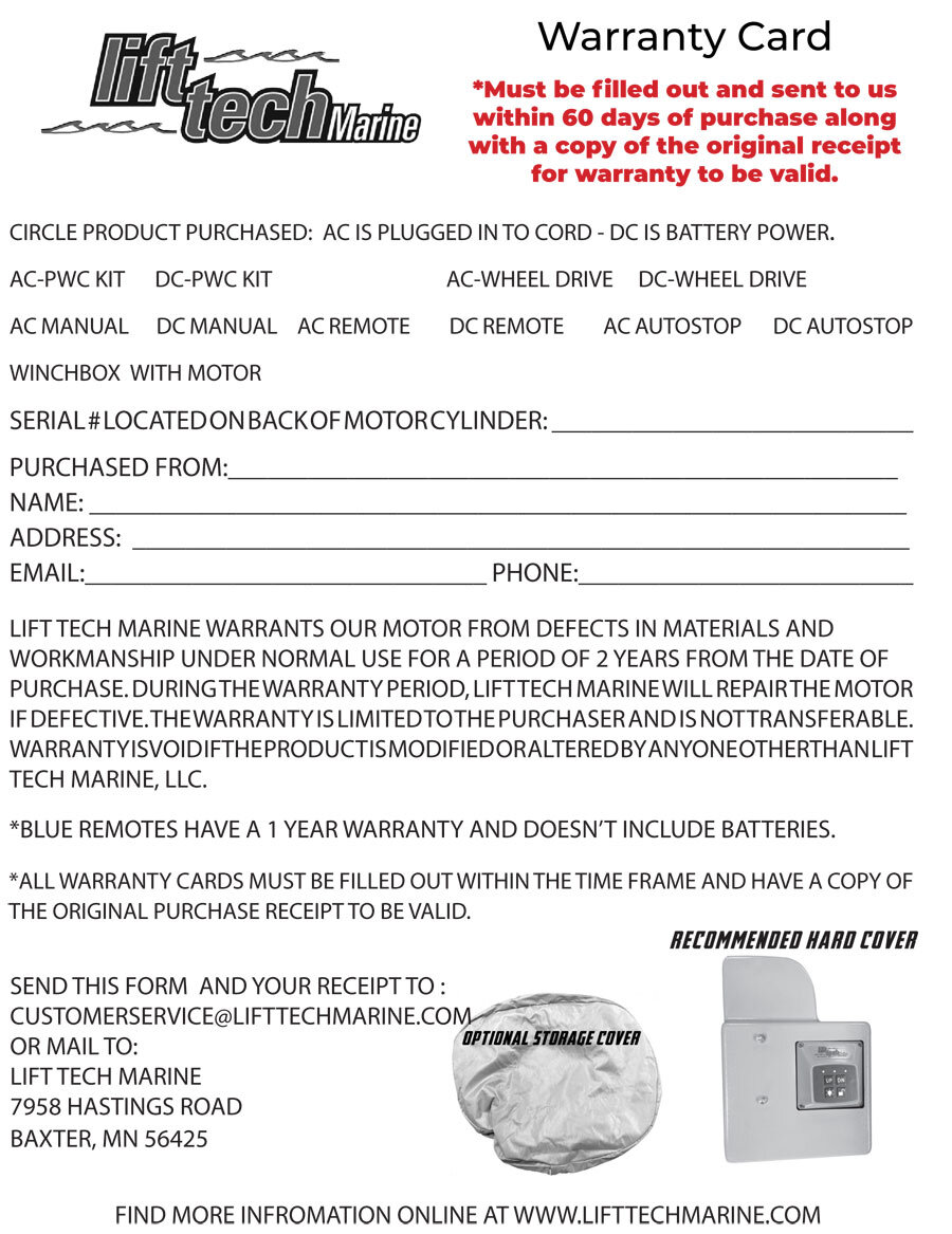 Warranty Lift Tech Marine